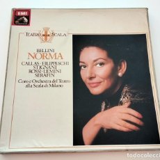 Discos de vinilo: ÓPERA NORMA. VINCENZO BELLINI. MARIA CALLAS. COFRE 3 LPS. 1986.. Lote 333161138