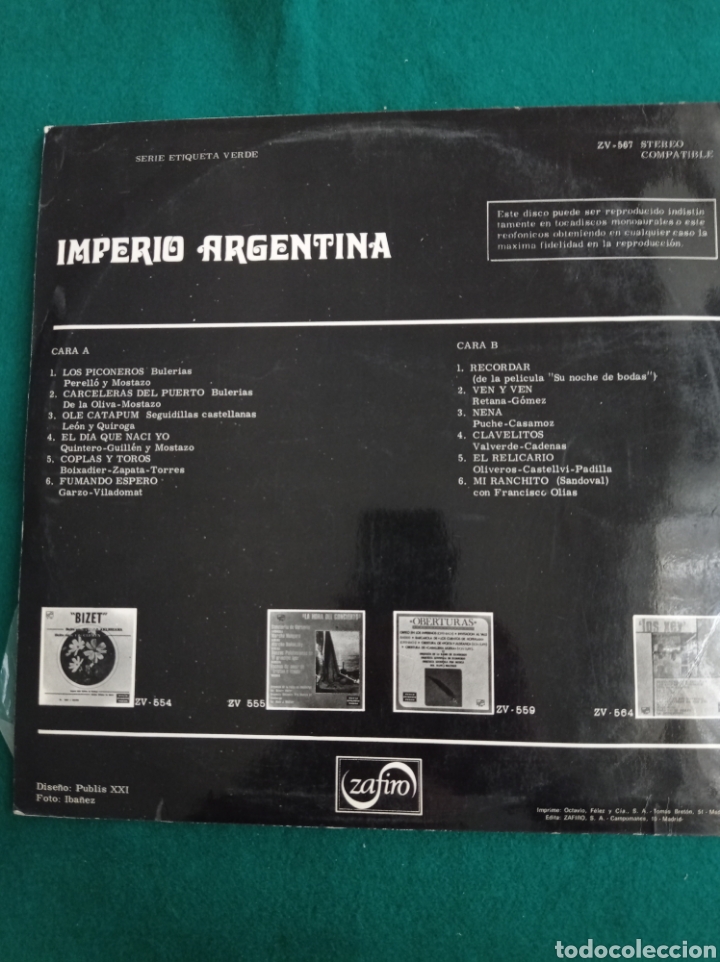 Discos de vinilo: DISCO VINILO LP , IMPERIO ARGENTINA , 1970 - Foto 2
