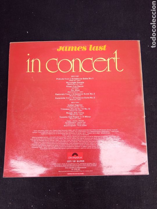 Discos de vinilo: JAMES LAST IN CONCERT - Foto 2