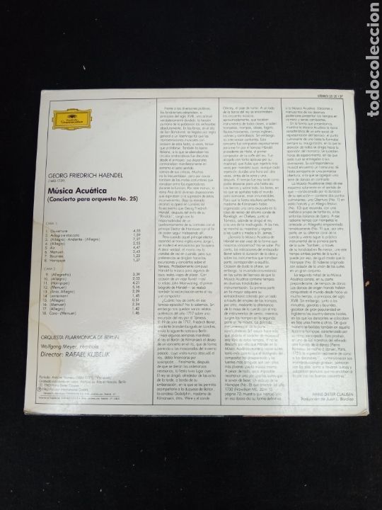Discos de vinilo: HANDEL MUSICA ACUATICA - Foto 2