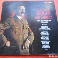 Discos de vinilo: DISCO LP DE DISCURSOS DE HITLER 1933-1938 Y DEMÁS PERSONAJES FIELES AL III REICH. Lote 343863438