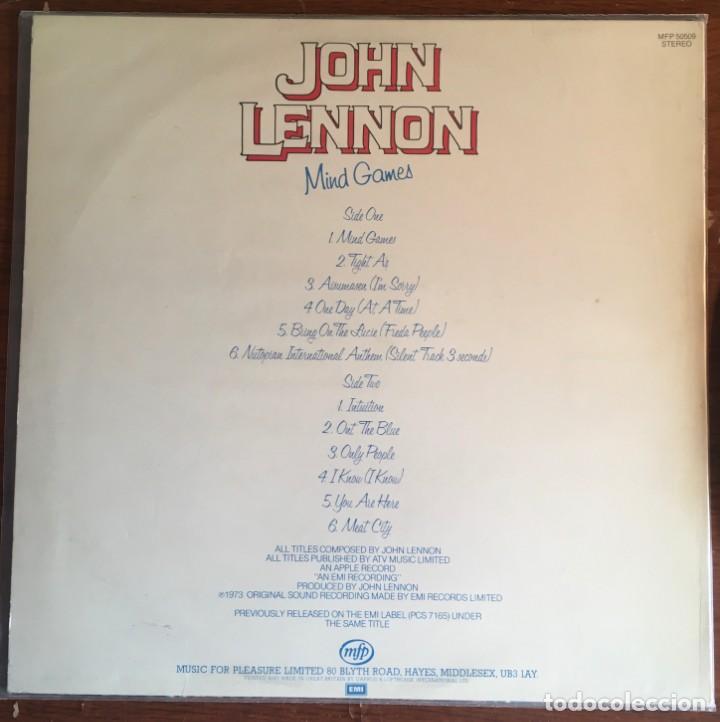 Discos de vinilo: JOHN LENNON - &rdquo;MIND GAMES&rdquo;, LP edic UK 1981 - Foto 2