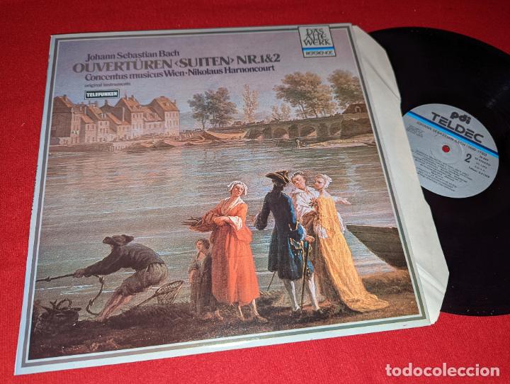 Vinyl-Schallplatten: CONCENTUS MUSICUS WIEN Harnoncourt BACH Ouverturen suiten nr 1&2 LP 1985 PDI/TELDEC SPAIN ESPA&Ntilde;A