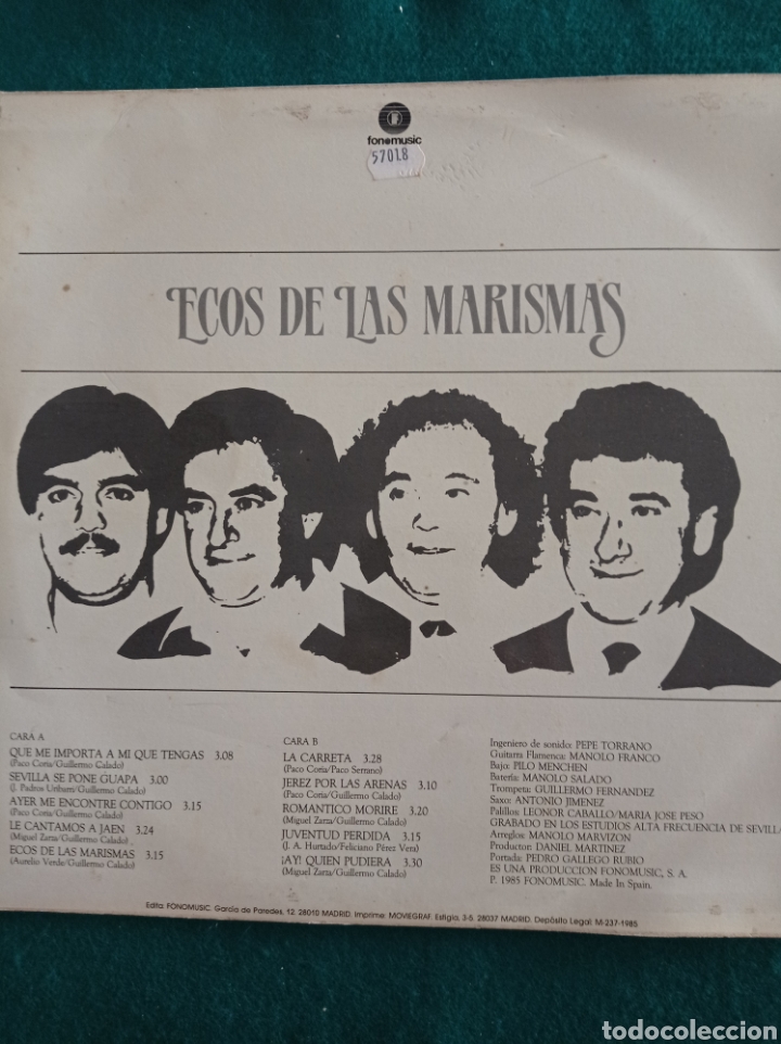 Discos de vinilo: DISCO VINILO LP , ECOS DE LAS MARISMAS , CAMINANDO , 1985 - Foto 2