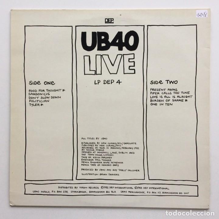 Discos de vinilo: UB40 &lrm;&ndash; Live , UK 1983 DEP International - Foto 2