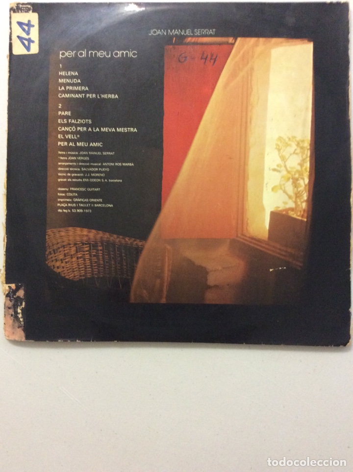 Discos de vinilo: Joan Manuel Serrat. Per al meu amic. - Foto 2