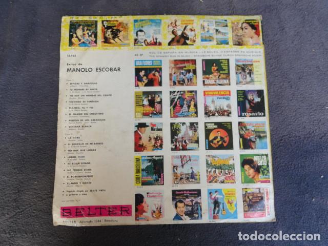Discos de vinilo: DISCO - EXITOS MANOLO ESCOBAR - BELTER. A&Ntilde;O 1964. - Foto 3
