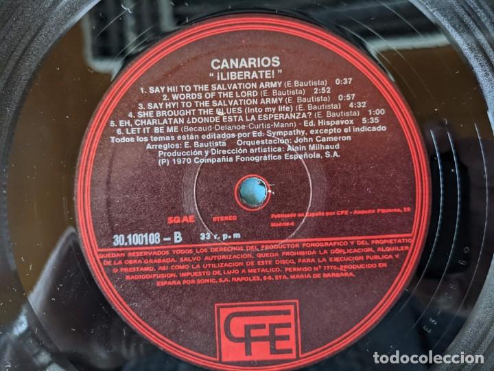 Discos de vinilo: 1970 - LOS CANARIOS - LIBERATE - LP - Foto 2
