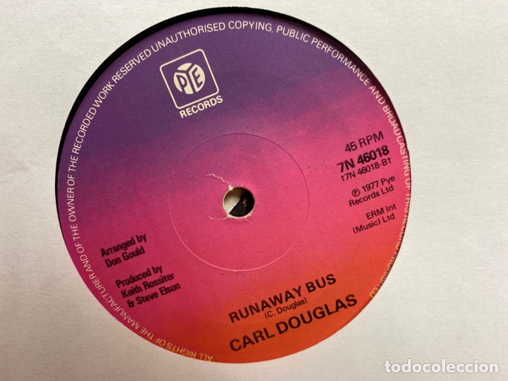 Discos de vinilo: Carl Douglas - Run Back (7&rdquo;, Single) Ed. UK - Foto 2