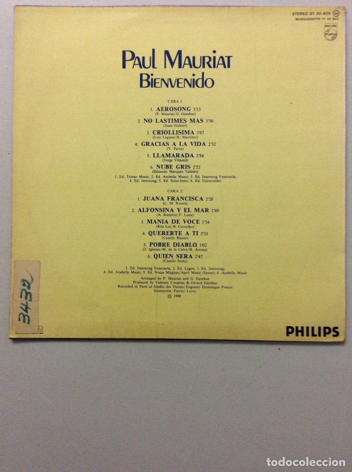 Discos de vinilo: Paul Mauriat. Bienvenido. - Foto 2