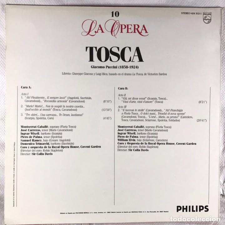 Discos de vinilo: LA &Oacute;PERA - SALVAT - DISCO N&ordm; 10 - Tosca - Foto 2