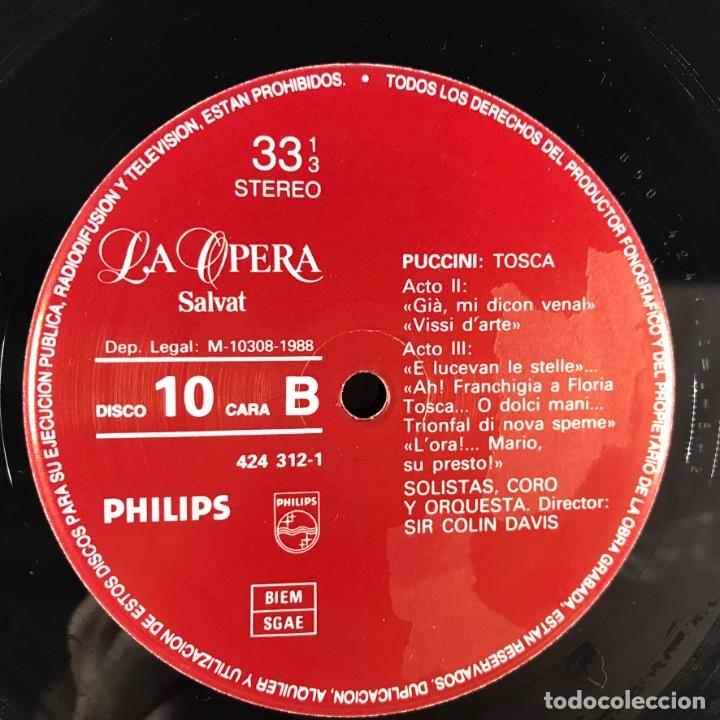 Discos de vinilo: LA &Oacute;PERA - SALVAT - DISCO N&ordm; 10 - Tosca - Foto 6