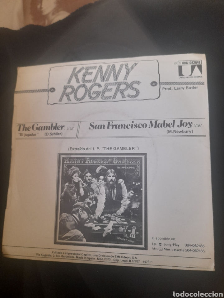 Discos de vinilo: Vinilo de KENNY ROGERS, El jugador - Foto 2