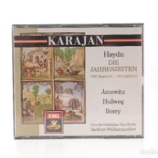 Discos de vinilo: KARAJAN. HAYDN, DIE JAHRESZEITEN, THE SEASONS. JANOWITZ, HOLLWEG, BERRY. 2 CD