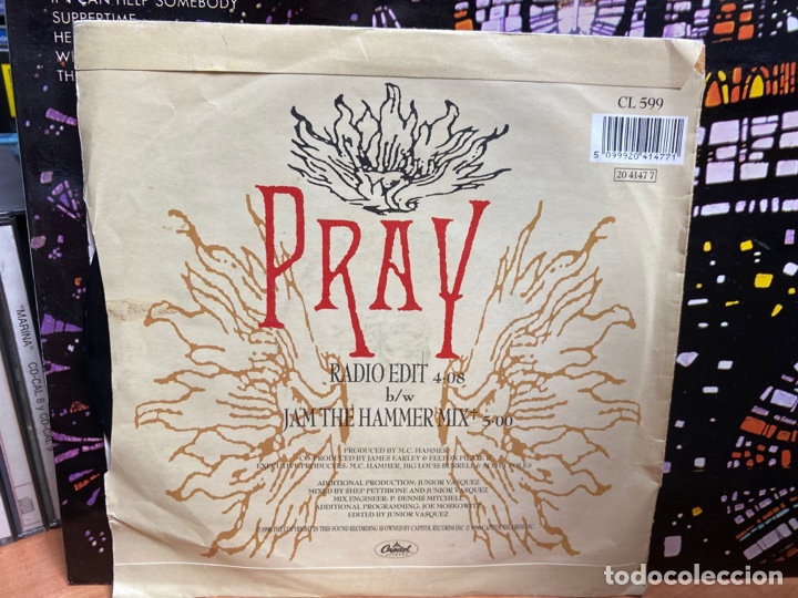 Discos de vinilo: MC Hammer - Pray (7&rdquo;, Single) Edici&oacute;n UK - Foto 2