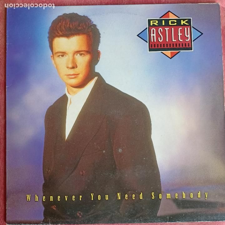 Discos de vinilo: LP - RICK ASTLEY - WHENEVER YOU NEED SOMEBODY - - Foto 1