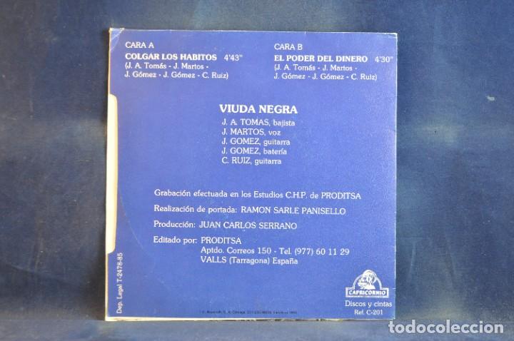 Discos de vinilo: VIUDA NEGRA - COLGAR LOS H&Aacute;BITOS - SINGLE - Foto 2