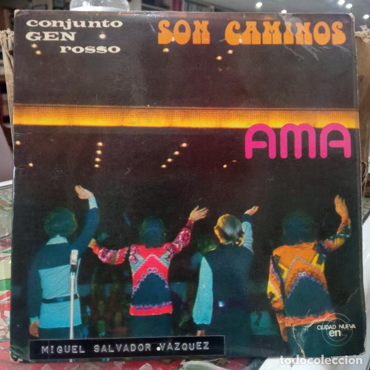 Discos de vinilo: Conjunto GEN rosso - Son caminos / Ama - Single sello Ciudad nueva en g 1975.