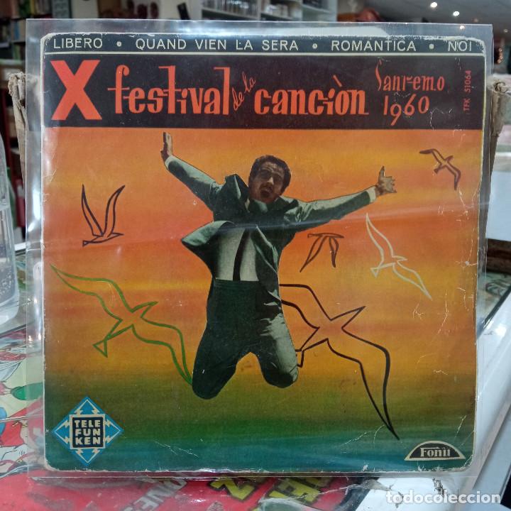 Dischi in vinile: X festival de la canci&oacute;n de Sanremo 1960 - Ep sello Telefunken 1960.