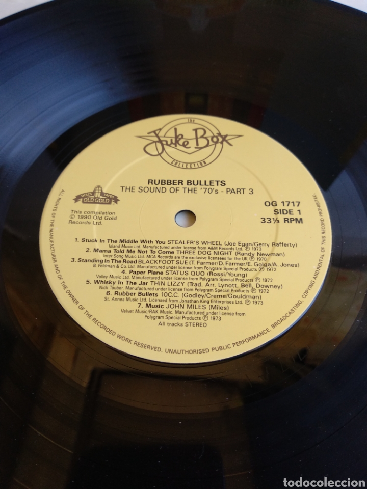 Discos de vinilo: *RUBBER BULLETS. UK. JUKE BOX. 1990. C.4 - Foto 3