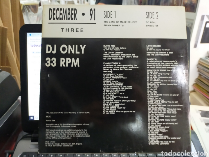 Discos de vinilo: DMC december 91 three lp - Foto 2