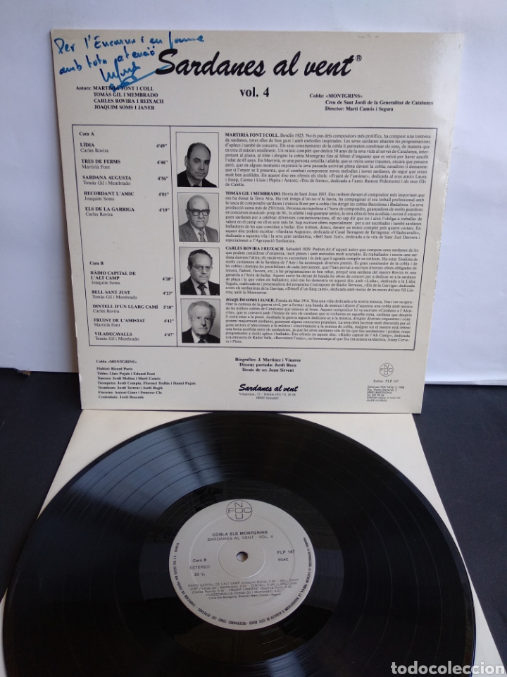 Discos de vinilo: * COBLA MONTGRINS. SARDANES. 1988 - Foto 2