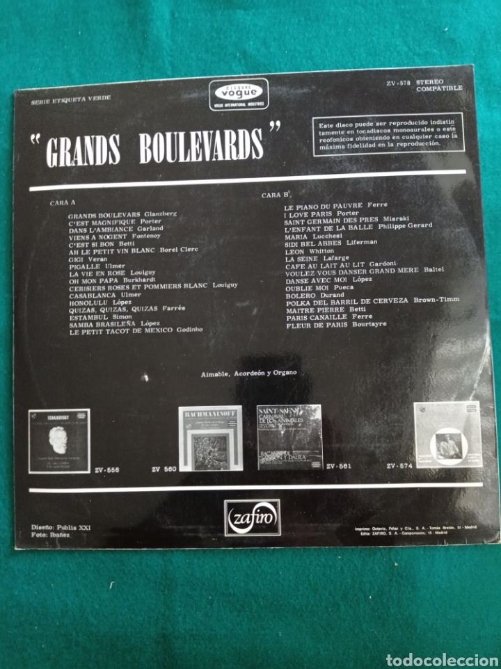 Discos de vinilo: GRANDS BOULEVARDS , AIMABLE , DISCO VINILO LP - Foto 2
