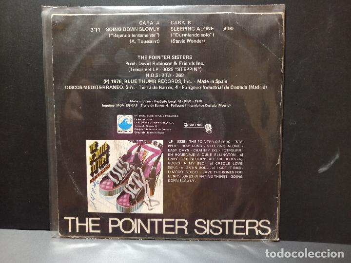 Discos de vinilo: THE POINTER SISTERS GOING DOWN SLOWLY SINGLE SPAIN 1976 PDELUXE - Foto 2