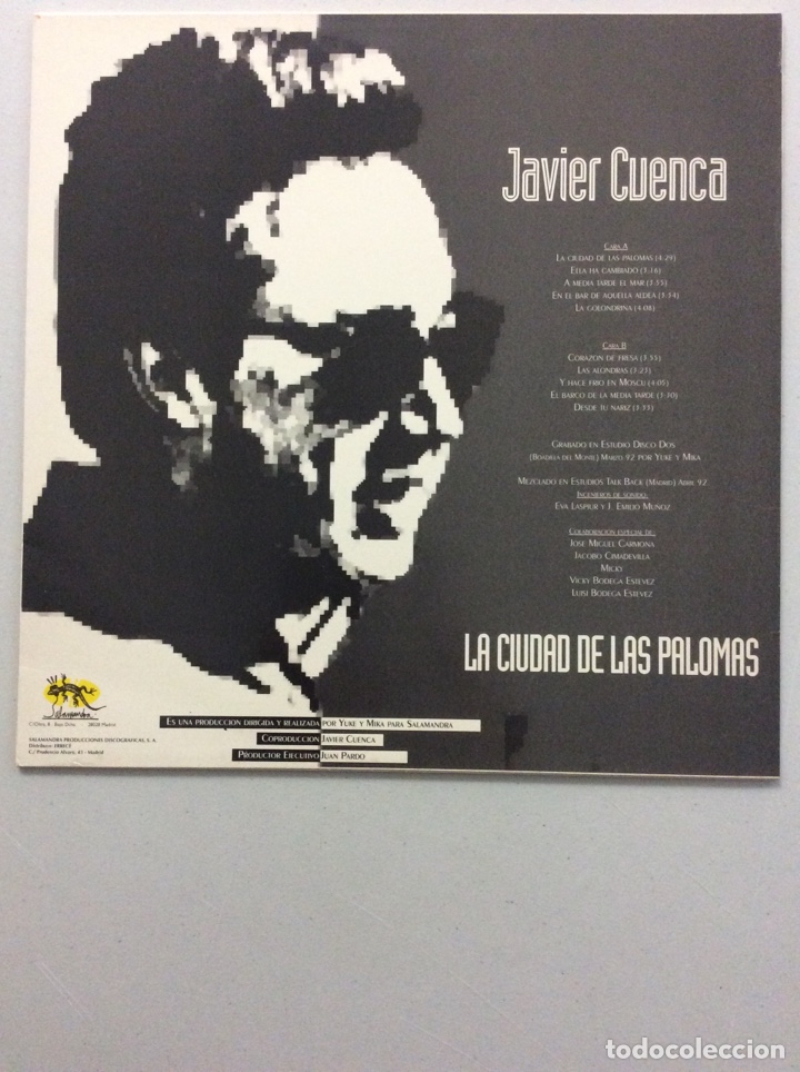 Discos de vinilo: Javier Cuenca. La ciudad de las palomas. - Foto 2