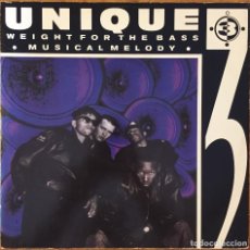 Discos de vinilo: UNIQUE 3 : WEIGHT FOR THE BASS [10 RECORDS - UK 1990] 12”