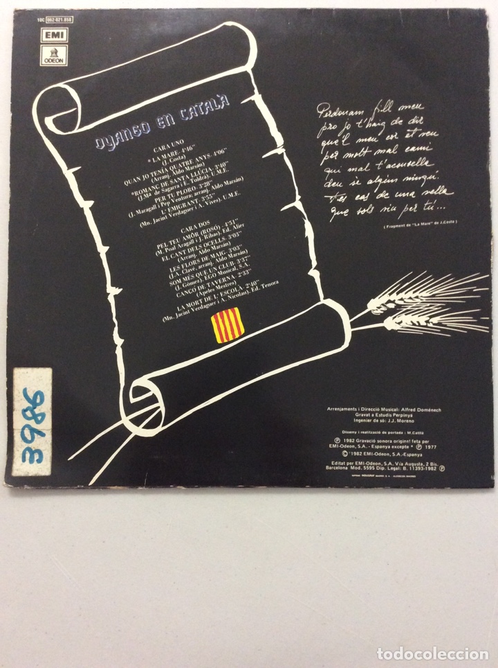 Discos de vinilo: Dyango. En Catal&agrave;. La Mare. - Foto 2