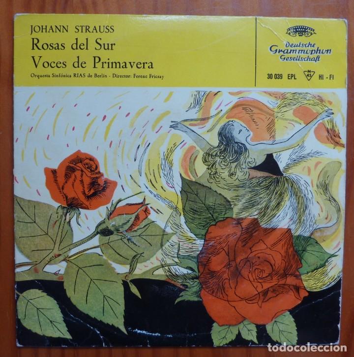 Discos de vinilo: ORQUESTA SINFONICA DE BERLIN / JOHAN STRAUSS/ ROSAS DEL SUR / SINGLE - Foto 1