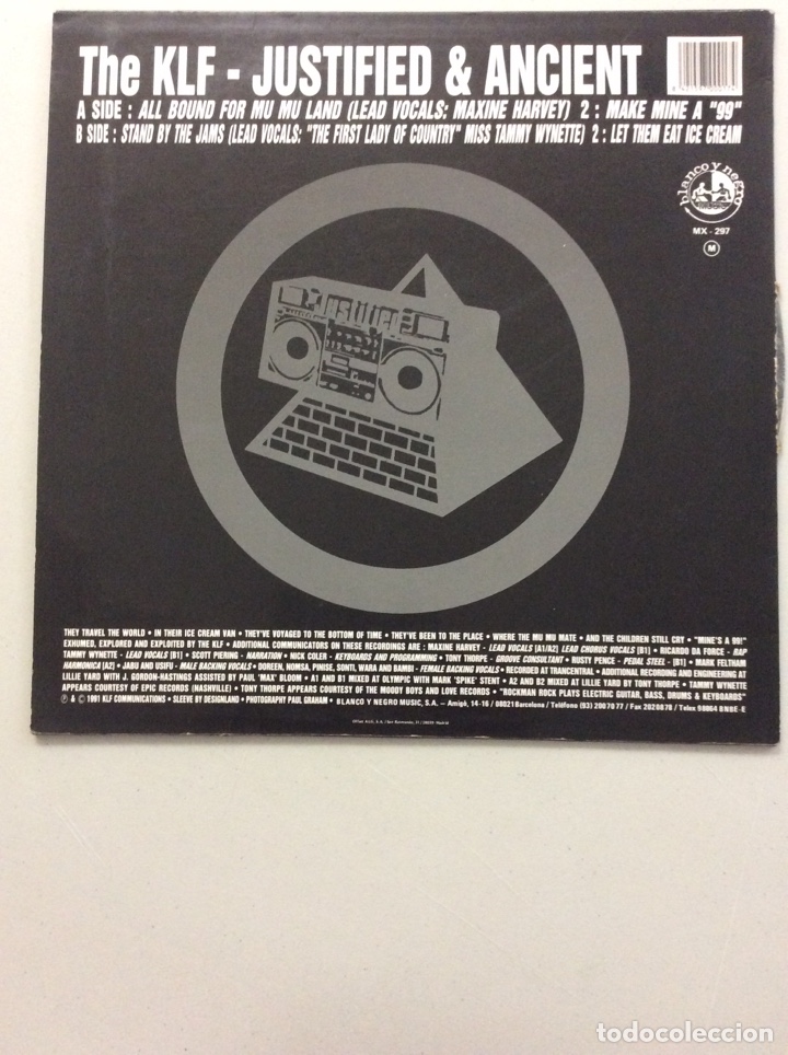 Discos de vinilo: The KLF. Justified & Ancient. - Foto 2