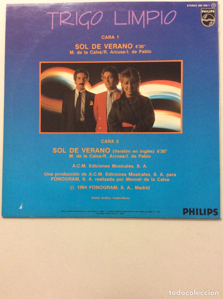 Discos de vinilo: Trigo Limpio. Sol de verano. - Foto 2