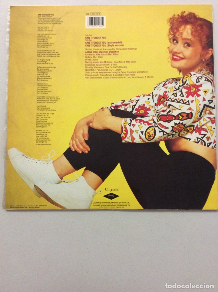 Discos de vinilo: Sonia. Can&rsquo;t forget you. - Foto 2