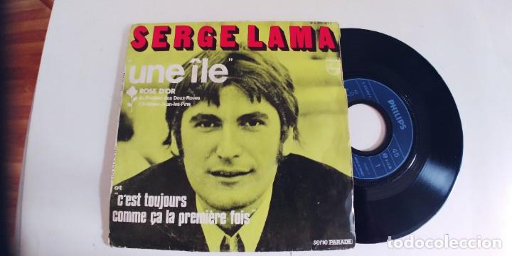 Discos de vinilo: SERGE LAMA-SINGLE UNE ILE-FRANCES - Foto 1