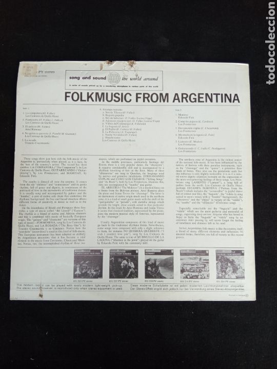 Discos de vinilo: FOLK MUSIC FROM ARGENTINA - Foto 2