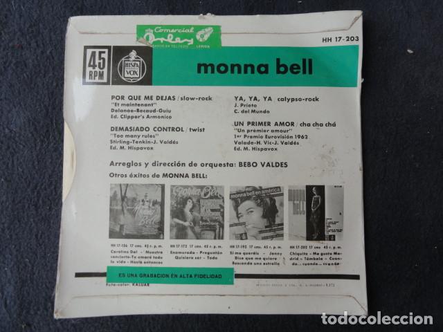 Discos de vinilo: DISCO - MONNA BELL - HISPAVOX. A&Ntilde;O 1962. - Foto 3