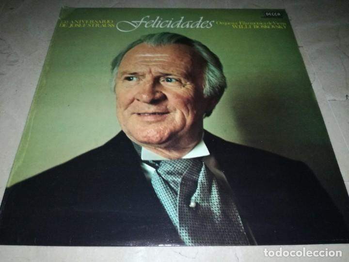 Discos de vinilo: 150 ANIVERSARIO DE JOSEF STRAUSS-FELICIDADES-EDICION ESPA&Ntilde;OLA-EN BUEN ESTADO