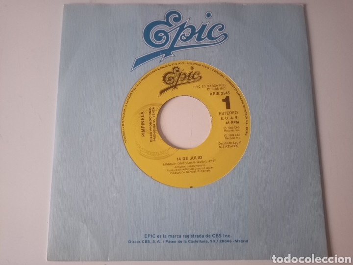 Discos de vinilo: Pimpinela - 14 de julio - Foto 1