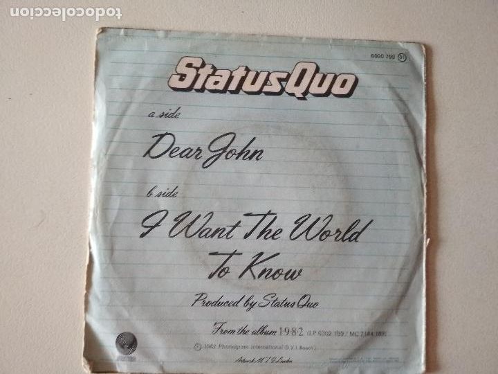 Discos de vinilo: status quo, dear john, 1982, ed espa&ntilde;ola vertigo - Foto 2