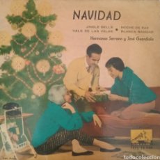 Discos de vinilo: HERMANOS SERRANO Y JOSÉ GUARDIOLA. EP. SELLO LA VOZ DE SU AMO. EDITADO EN ESPAÑA. AÑO 1959