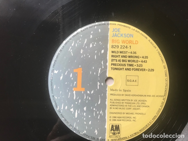 Discos de vinilo: Big world. Joe Jackson - Foto 3