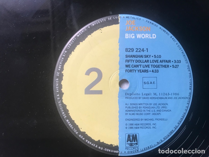 Discos de vinilo: Big world. Joe Jackson - Foto 4