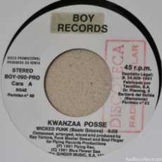 Discos de vinilo: SINGLE - KWANZAA POSSE - WICKED FUNK 1991 PROMO. Lote 346134763