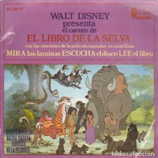 Discos de vinilo: WALT DISNEY PRESENTA EL CUENTO DE EL LIBRO DE LA SELVA - EP HISPAVOX/DISNEYLAND SPAIN 1968. Lote 346222423