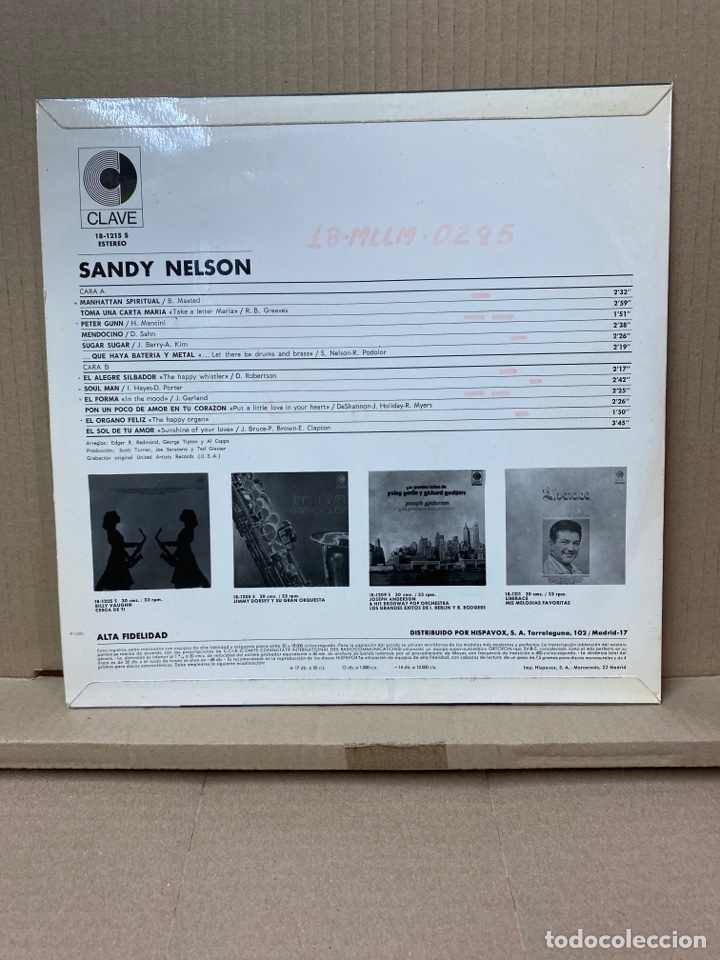 Discos de vinilo: LP SANDY NELSON - Foto 2