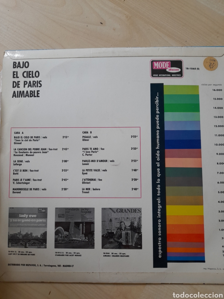 Discos de vinilo: Aimable, bajo el cielo de Par&iacute;s - Foto 2