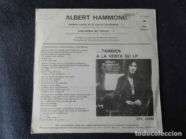 Discos de vinilo: DISCO - ALBERT HAMMOND- EPIC. A&Ntilde;O 1972. - Foto 3