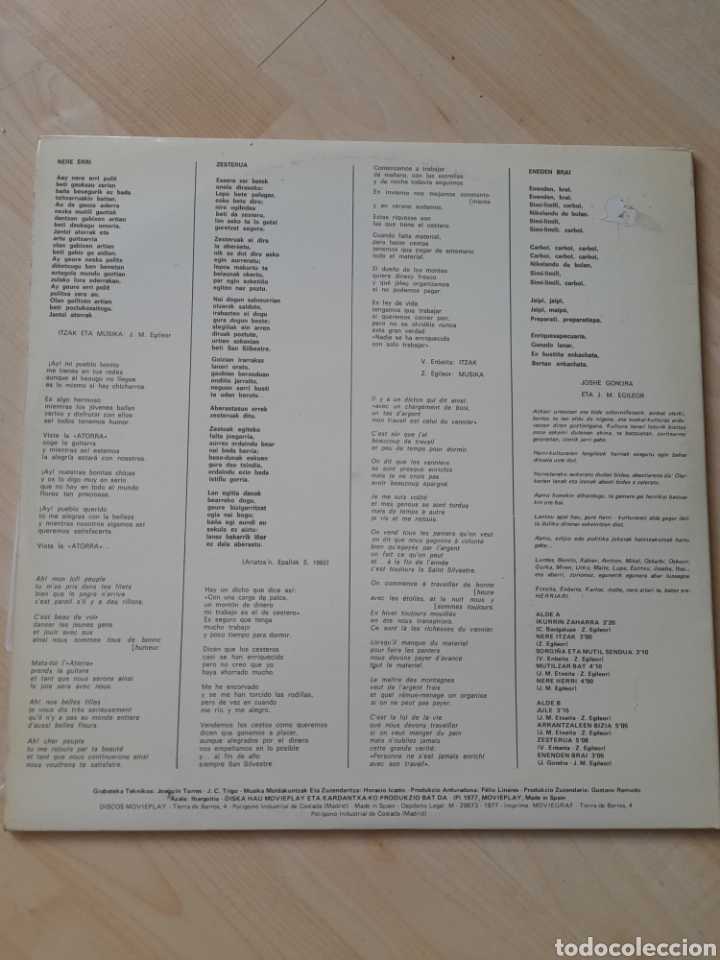 Discos de vinilo: Herriari. Zorion Egileor - Foto 2